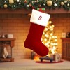 Personalization Mall Velvet 19" Embroidered Initial Stocking, Burgundy - 3 of 4