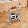 VEVOR Stainless Steel Work Table 30 x 12 x 34 Inch, 700 LBS Load Capacity with 4 Wheels, 3 Adjustable Height Levels, Silver - 2 of 4