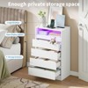 4 Drawer Dresser, White LED Dresser with Charging Station, Anchors to Wall, 6-Color Adjustable Light Strip, Suitable for Bedroom, Living Room - 2 of 4