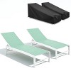 2pk Outdoor Aluminum Chaise Lounges with Covers - Light Green - Crestlive Products - image 3 of 4