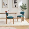 XINGHANZHENXUAN Set of 2 Modern Farmhouse Dining Chairs, Upholstered Fabric Kitchen Chairs with Wooden Legs - 3 of 4