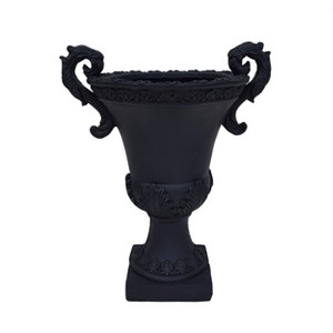 Syemin Planter, Antique Urn Style Planter, Elegant Decorative Flower Pot for Garden, Patio, Porch, Black, 15.5"*11.25"*19.25" - 1 of 4