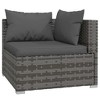 Garden Lounge Set Grey PE rattan, powder-coated steel, plastic vidaXL - 4 of 4