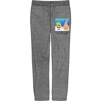 Mens Spongebob Squarepants Dolphin Chirp Screen Short Grey Sleep Pajama Pants