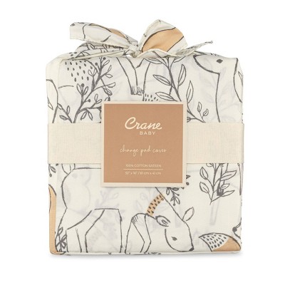Ezra Woodland Animals Cotton Sateen Change Pad Cover