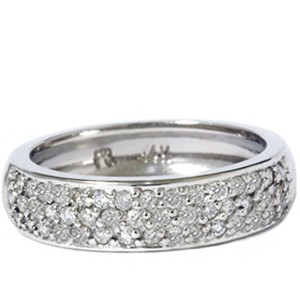 Pompeii3 1/2ct Pave Diamond Wedding Anniversary White Gold Ring - 1 of 4