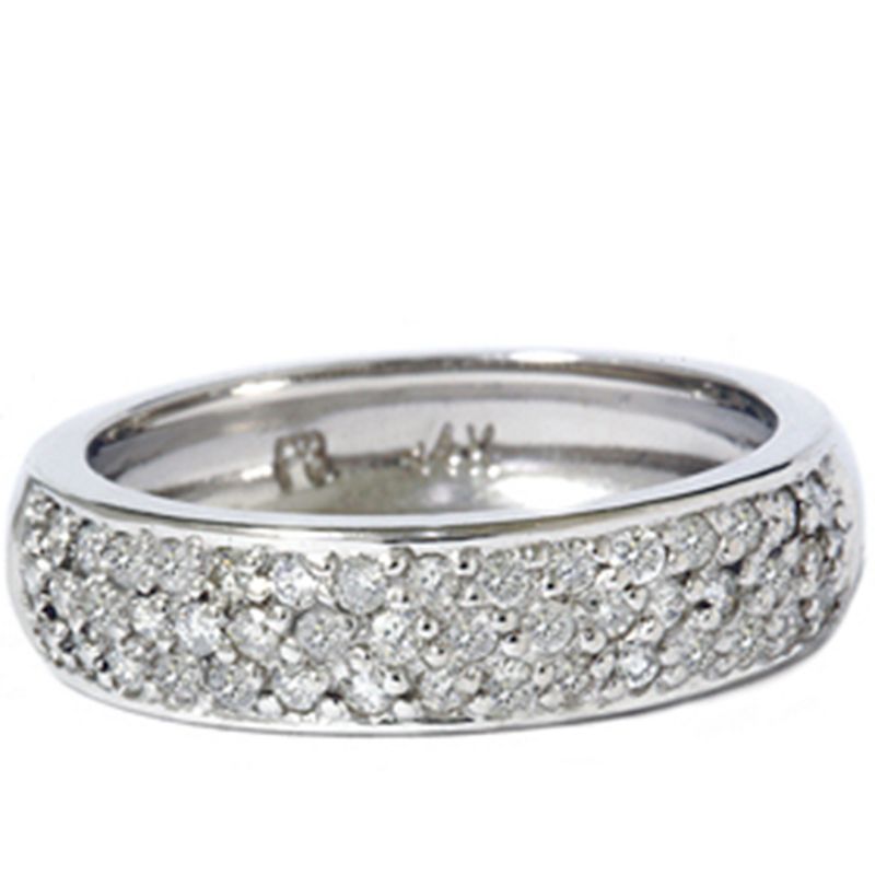 Pompeii3 1/2ct Pave Diamond Wedding Anniversary White Gold Ring, 1 of 5