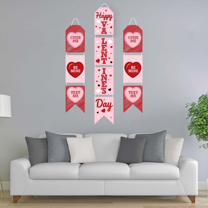 Big Dot of Happiness Conversation Hearts - Hanging Vertical Paper Door Banners - Valentine's Day Party Wall Decoration Kit - Indoor Door Decor, 2 of 8