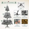 6 Ft Pre-Lit Snow Flocked Artificial Christmas Tree Lighted Xmas Tree with 250 Warm White Lights 800 Branches Tips Christmas Tree with Metal Stand fo - 4 of 4