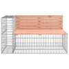 Garden Bench With Gabion Basket Natural Pine, SilvervidaXL - 4 of 4