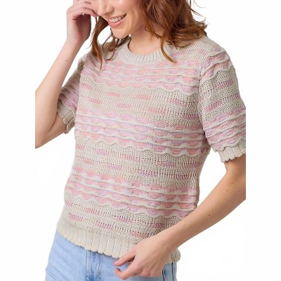 Women's Scallop Pullover Sweater Top - mystree