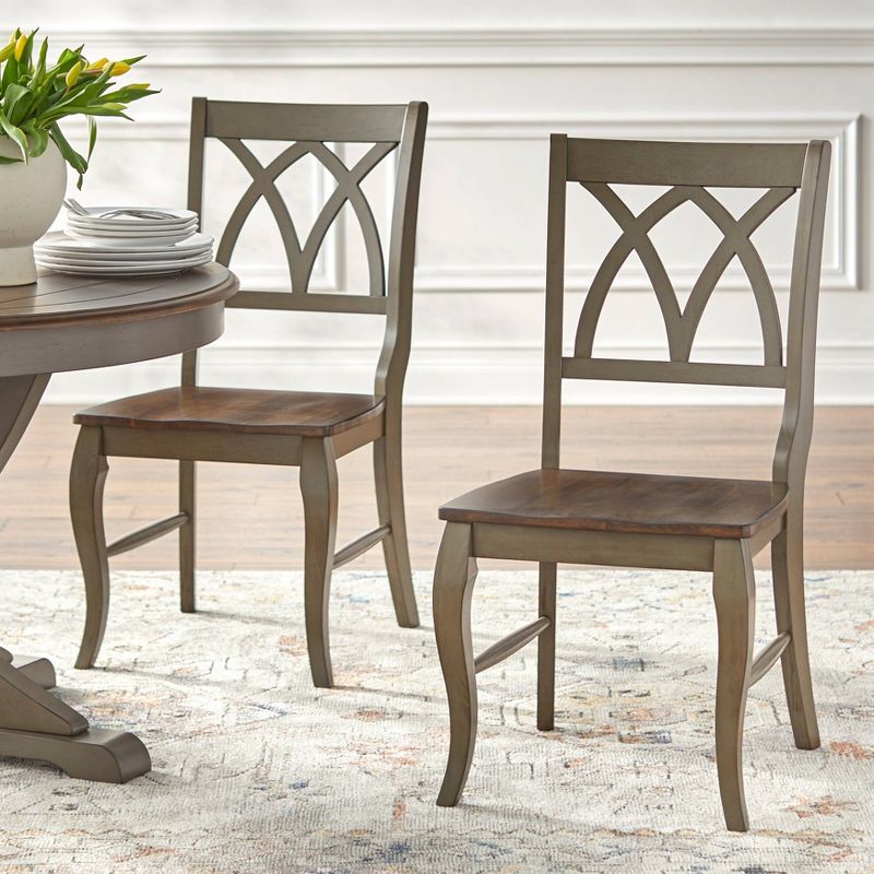 Set of 2 Montauk Dining Chairs Gray/Oak - Buylateral, 3 of 7