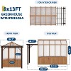 Wooden Greenhouse for Outdoors, Cedar Frame Polycarbonate Walk-In Greenhouse with Roof Vent, Durable Wood Greenhouse for Garden or Backyard - 2 of 4