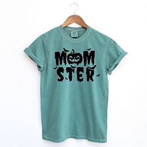 Simply Sage Market Women's Momster Pumpkin Short Sleeve Garment Dyed Tee - 1 of 2