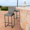 Coolbibila-Set Of 2 Barstool, Bar Chair High For Outdoor, Polyethylene Rattan Bar Chair Stool, Modern Bar Chair, Bar Chair With Back - 2 of 4