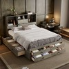 CAVINAS Queen Size Bed Frame, Platform Bed with Storage Headboard and 8 Drawers, Storage Beds with Headboards - 2 of 4