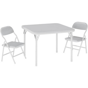 Kids Folding Table and Chairs Set, Portable PU Upholstered Children's Activity Table and Chair Set for Playroom, Nursery, Classroom - 1 of 1