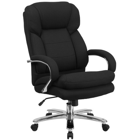 Flash Furniture HERCULES Series 24 7 Intensive Use Big Tall 500 lb. Rated Black Fabric Executive Ergonomic Office Chair with Loop Arms