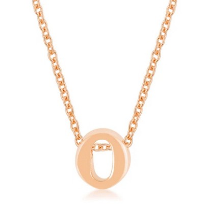 ShineHigh Rose Gold Initial Pendant Necklaces – Personalized Alphabet Letter NecklaceS in Polished Finish with Adjustable Link Chain