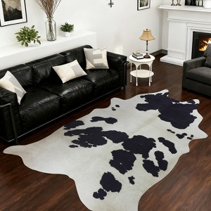 LOVEVOOK Faux Cowhide Rug Western Rugs for Living Room Bedroom, Imitation Animal Skin Carpets for Cowboy Cowgirl Home Decor 61x74.8 Inch - 1 of 4