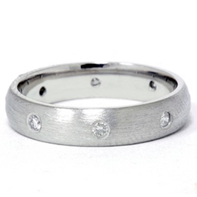 Pompeii3 950 Platinum Diamond Comfort Fit Brushed Wedding Band