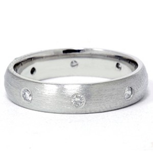 Pompeii3 950 Platinum Diamond Comfort Fit Brushed Wedding Band - 1 of 4