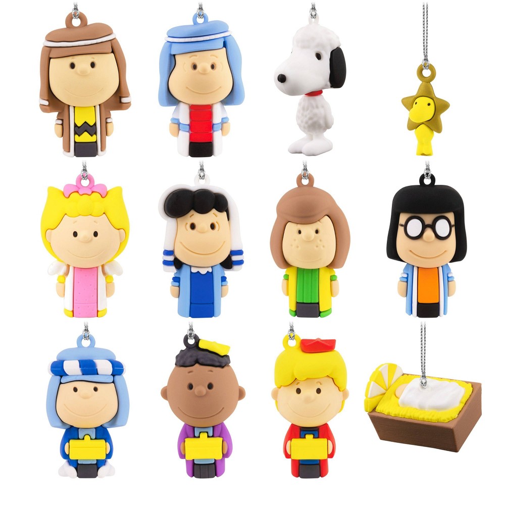 Hallmark 12pc Peanuts Nativity Countdown Christmas Tree Ornament Set