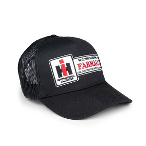Black McCormick Deering Farmall Logo Mesh Back Trucker Hat FIH5BM - 1 of 2