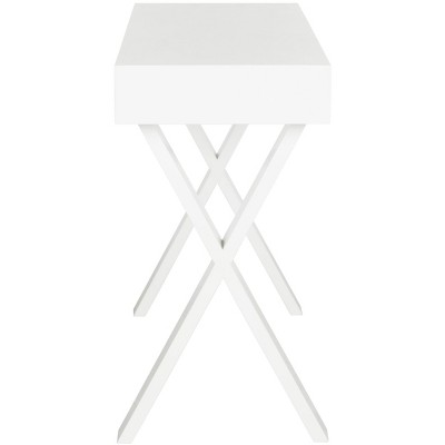 White Lacquer One Drawer Vanity Desk