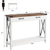 Entryway Table, Wooden Console Table with Drawers, 2 Tier Sofa Table with Storage, Console Table for Entryway, Living Room, Hallway - 4 of 4