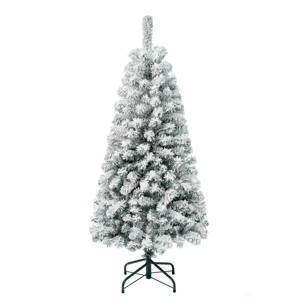 National Tree Company First Traditions Unlit Flocked Acacia Hinged Artificial Christmas Tree - 1 of 3