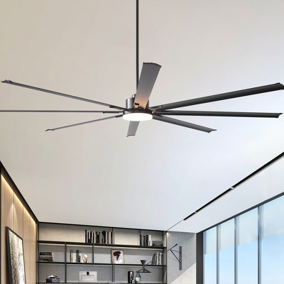 VACZON 100" Black Modern Industrial LED Ceiling Fan with Lights and Remote HVLS Fan