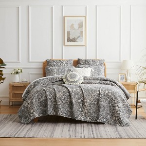 Southshore Fine Living, Ashanti Collection 5-Piece Quilt Set, Grey, Twin/Twin XL - 1 of 4
