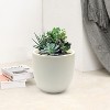 LuxenHome Round Tapered 9.2" H House Planter, Indoor/Outdoor White - image 3 of 4