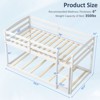 Costway Twin over Twin Low Bunk Bed with Guardrails Integrated Ladder Kids Wooden Grey/White/Beige/Pink - 3 of 4
