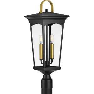 Progress Lighting, Chatsworth, 2-Light Outdoor Post Lantern, Black, Clear Glass - 1 of 3