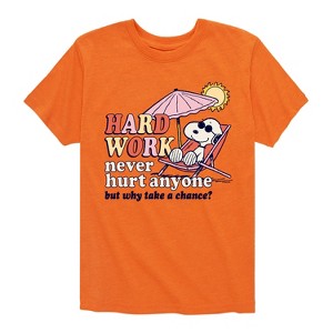 Boys' - Peanuts - Hard Work Short Sleeve Graphic T-Shirt - 1 of 4