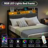 Full Bed Frame with 2 Storage Drawers and LED Lights Headboard, Upholstered Bed Frame Full Size - 4 of 4