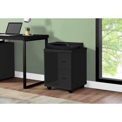 Monarch Specialties Reclaimed-Look 2 Drawer Computer Stand/Castor