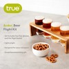 True Beer Flight Set, Four 5 oz Tasting Glasses, Wooden Flight Board, Beer Tasting Set, Beige Finish - 2 of 4