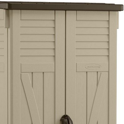 Suncast Sand Tall Plastic Vertical Outdoor Storage Shed