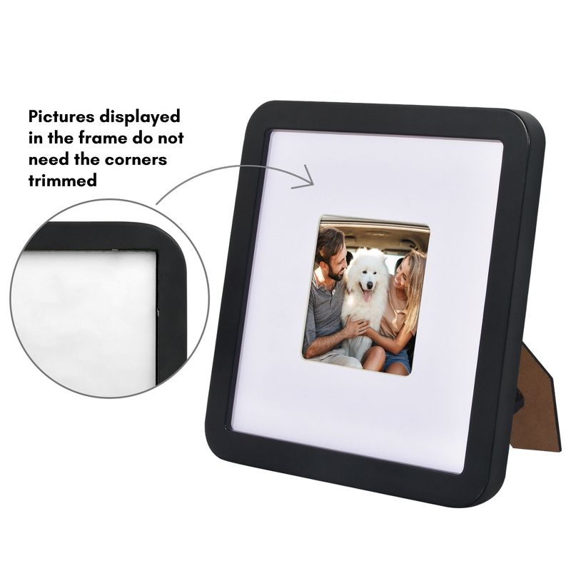 Americanflat Curved Corner Photo Frame With Mat & Shatter-Resistant Glass - Black, 4 of 9