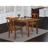 HomeStock 3-Piece Saddle Brown Finish Solid Wood Top Dining Table Set - 2 of 4