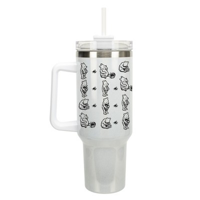 Elanze Designs Hunny Honey Jar Pooh Classic Bear 40 oz. Stainless Steel, Large Water Bottle Coffee Mug, Spill & Leak Resistant, Thermal Travel Tumbler
