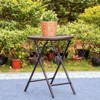 Outdoor Coffee Table with Rattan Tabletop - Captiva Designs: Powder-Coated Steel Frame, Fade-Resistant - 2 of 4