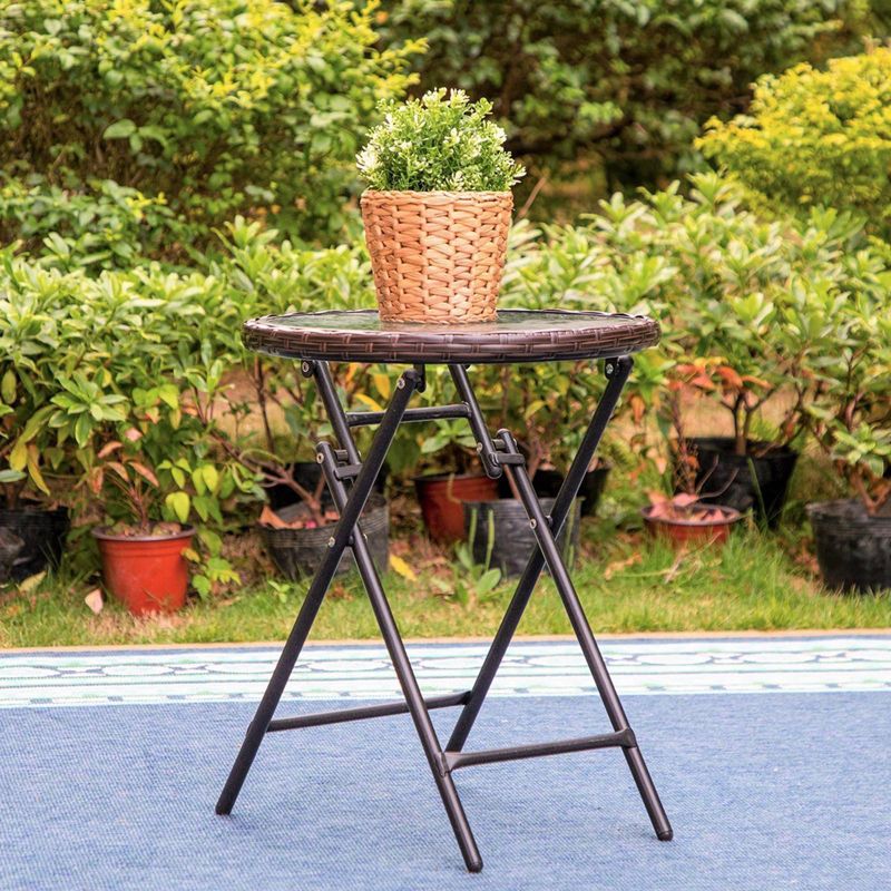 Outdoor Coffee Table with Rattan Tabletop - Captiva Designs, 2 of 8