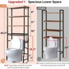 Over - Toilet Storage Shelves 4 - Tier Bathroom Organizer with Adjustable Feet Pad and Basket Vintage Brown Space Saver - 2 of 4