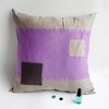 Slickblue Decorative Knitted Patchwork Fabric Pillow Cushion - 19.7x19.7 inches, 3 Different Design Options - 4 of 4