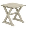Vynxaria Transitional Square Accent Table - Antique White Veneer Finish, 22" L x 23.5" W x 23.5" H - 3 of 4