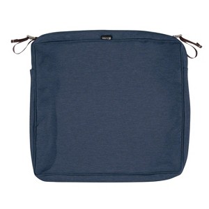 21" x 19" x 3" Montlake Water-Resistant Patio Seat Cushion Slip Cover Heather Indigo Blue - Classic Accessories - 1 of 4